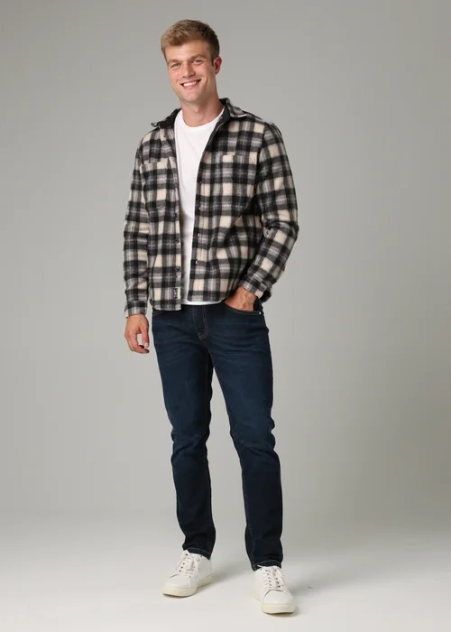 Tokyo Laundry Grey Checked Yarn-Dyed Fleece Shirt - L Image 4