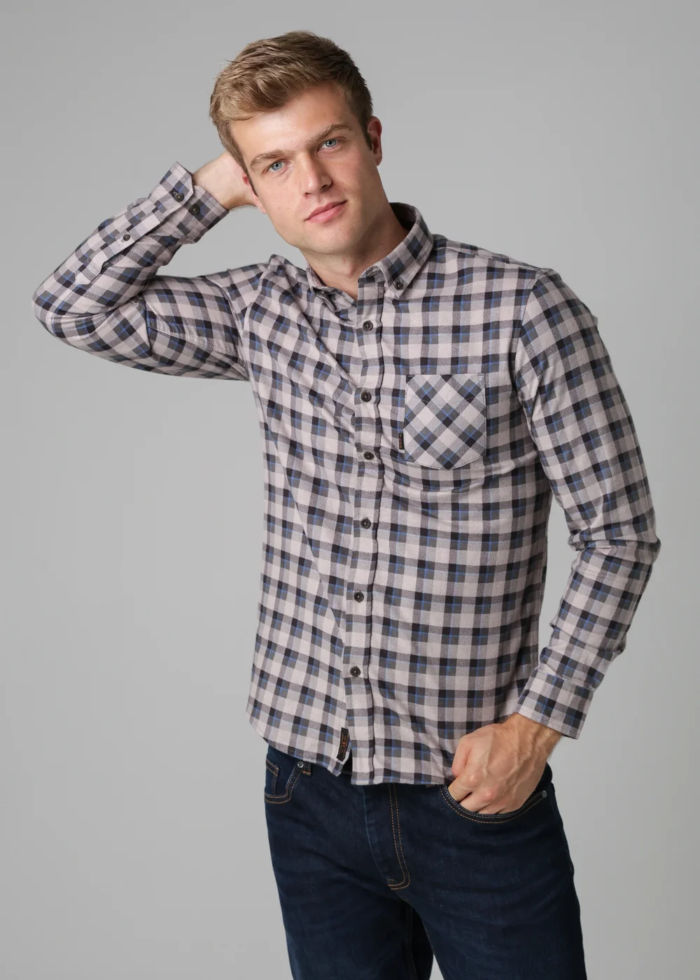 Tokyo Laundry Grey Cotton Printed Long Sleeve Shirt - XL Image 1