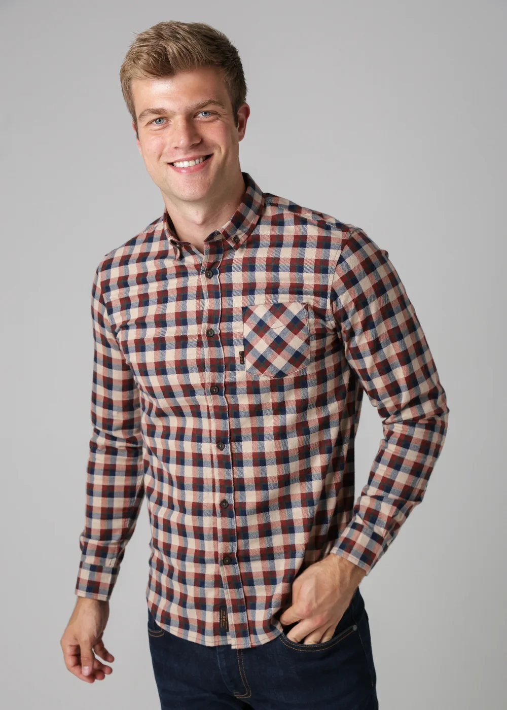Tokyo Laundry Burgundy Cotton Printed Long Sleeve Shirt - S Image 1