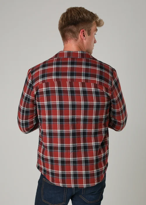 Tokyo Laundry Burgundy Checked Padded Shirt with Sherpa Lining - L Image 2
