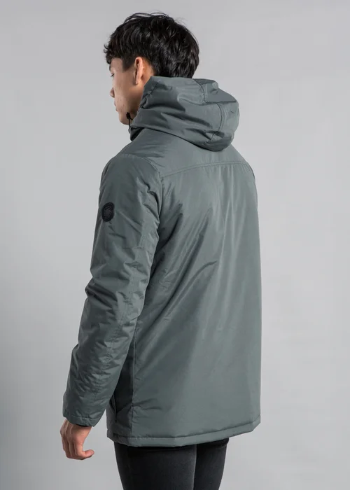 Tokyo Laundry Grey Hooded Padded PVC-Coated Jacket - L Image 2
