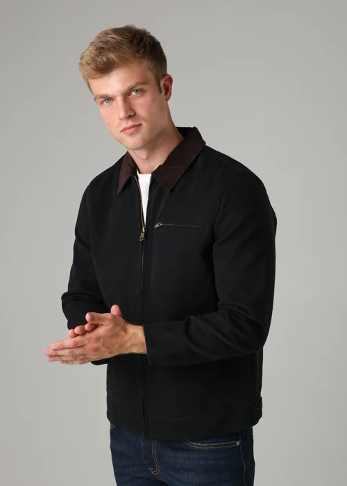 Tokyo Laundry Black Cotton Canvas Chore Jacket with Zip - 2XL Image 1