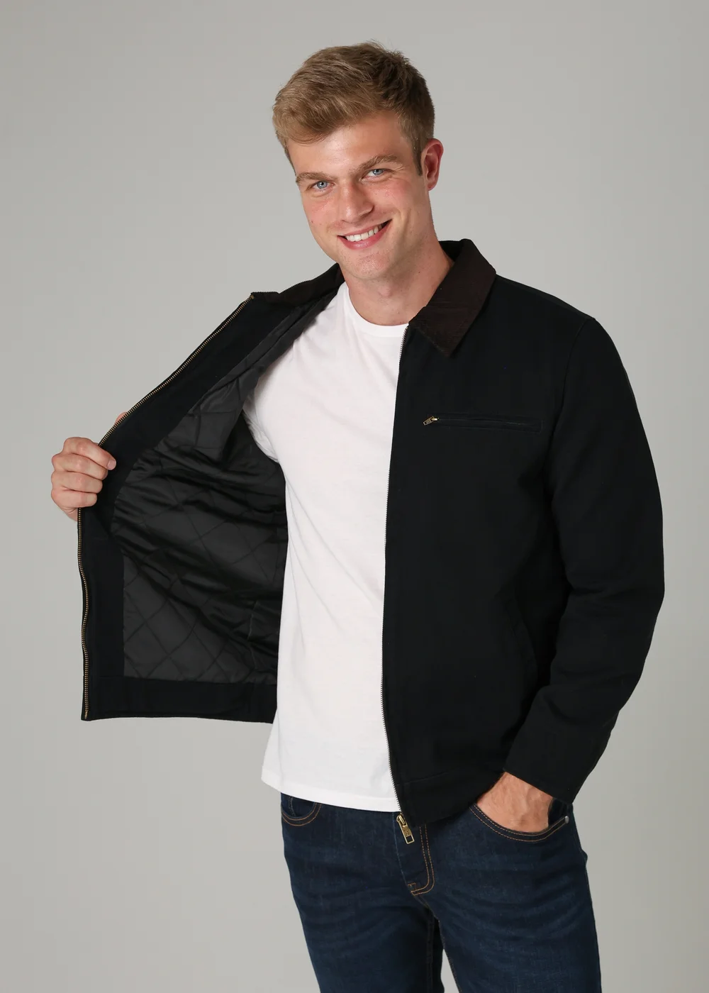 Tokyo Laundry Black Cotton Canvas Chore Jacket with Zip - 2XL Image 3