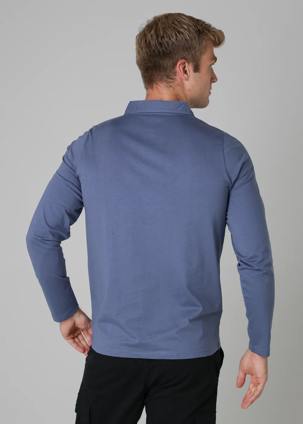 Tokyo Laundry Navy Long Sleeve Cotton Polo Shirt - XL Image 2