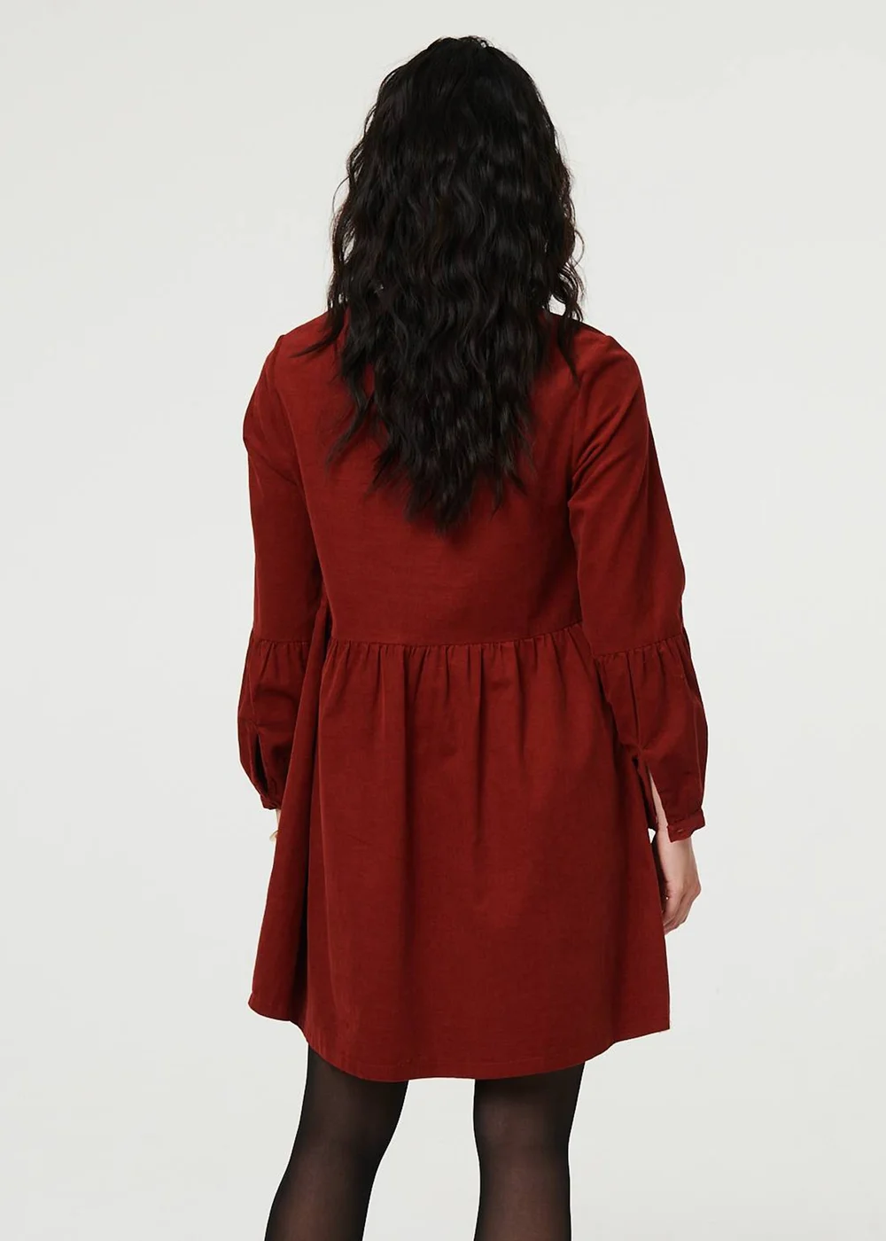 Izabel London Rust Relaxed Long Sleeve Short Smock Dress - 10 Image 2
