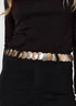 Izabel London Silver Two Tone Metallic Coin Detail Belt - One Size Image 3