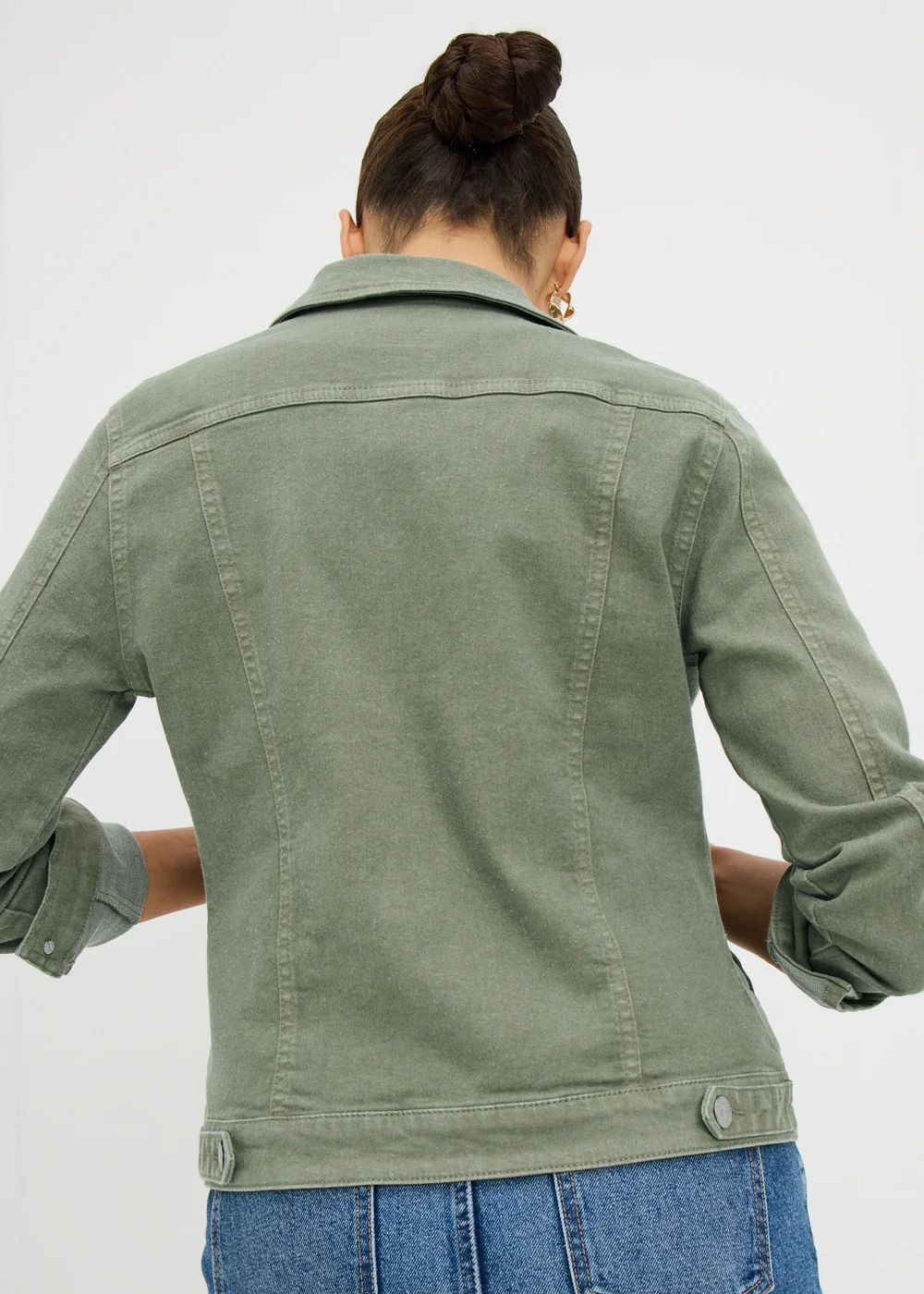 Sage Green Stretch Denim Jacket - 8 Image 2