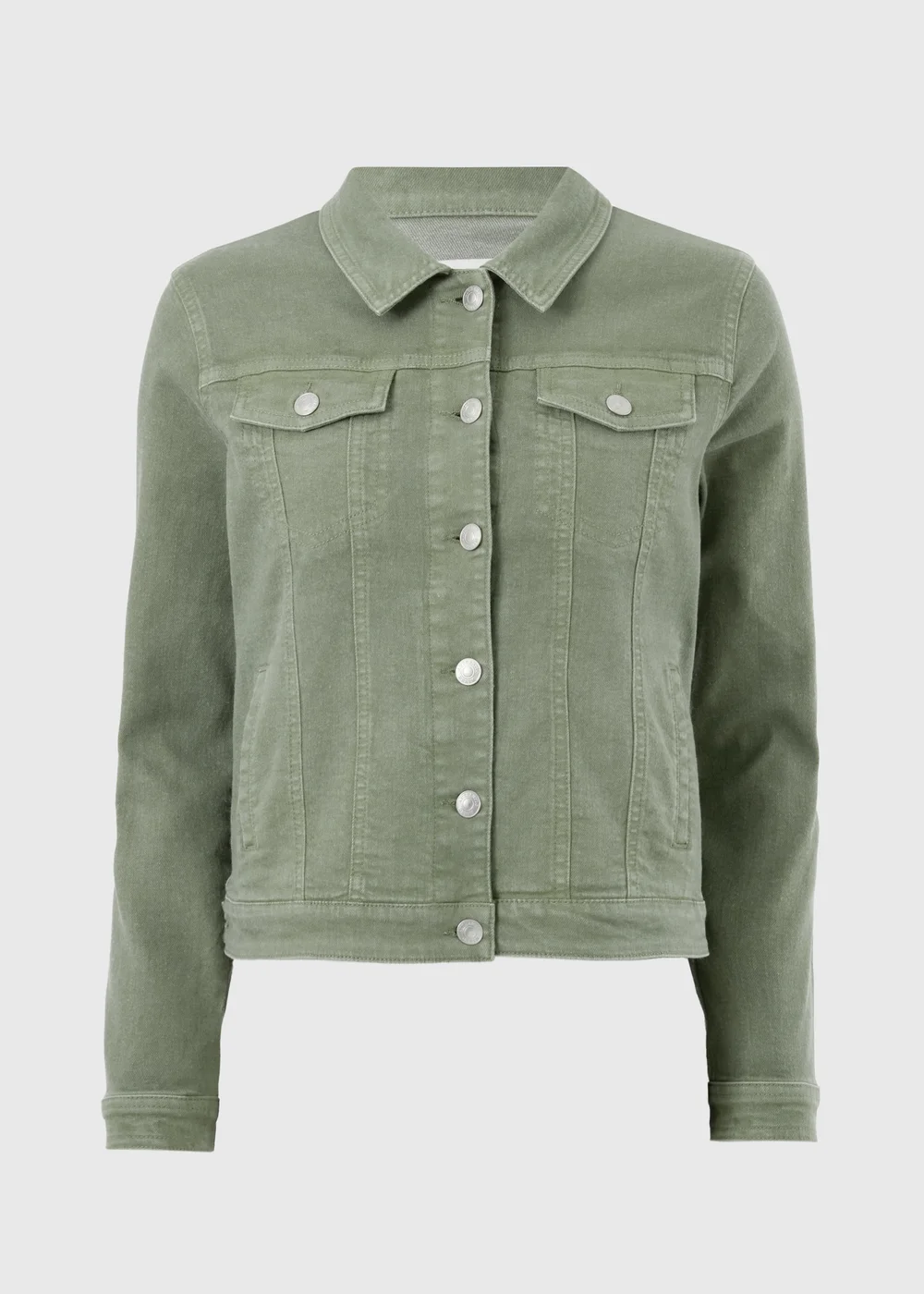 Sage Green Stretch Denim Jacket - 8 Image 3