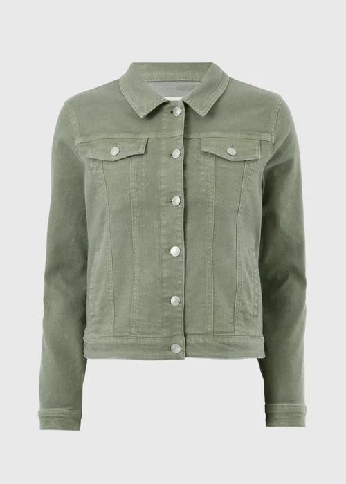 Sage Green Stretch Denim Jacket - 8 Image 3