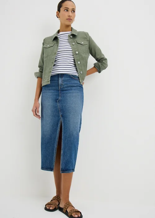 Sage Green Stretch Denim Jacket - 8 Image 1