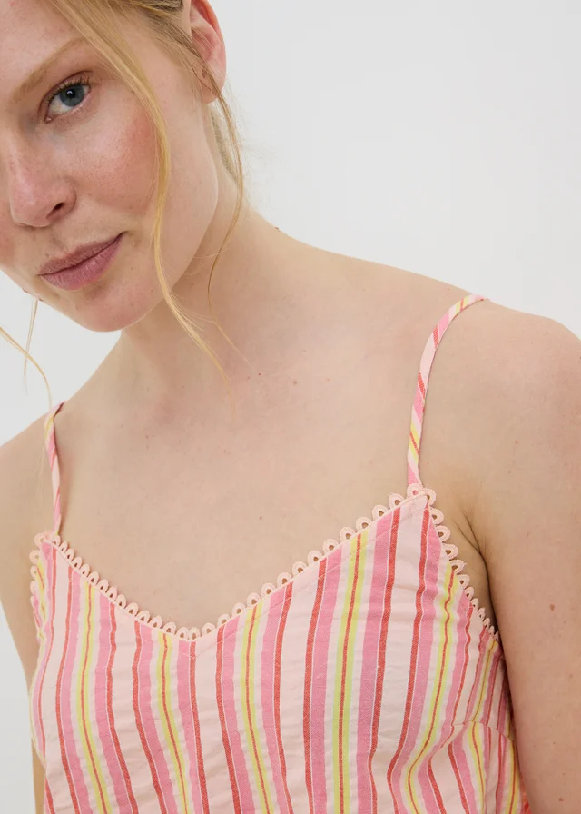 Pink Stripe Cami Wide Leg Pyjama Set