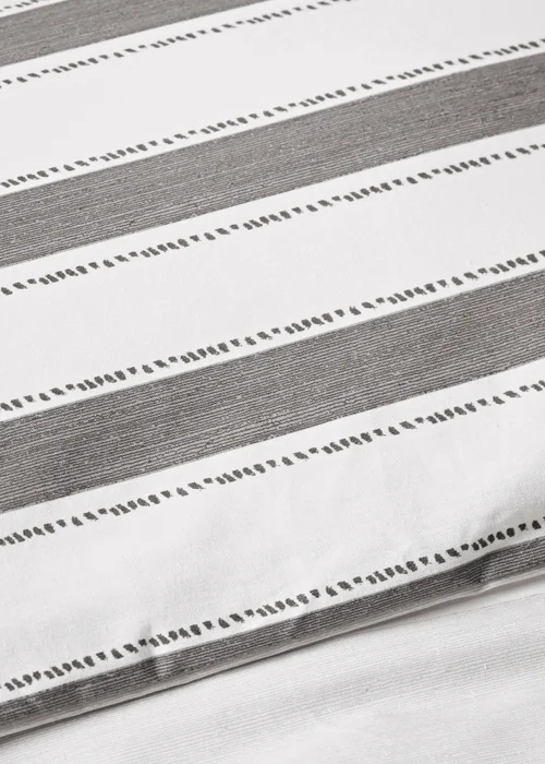 Black Textured Stripe Duvet Set - Single Image 2
