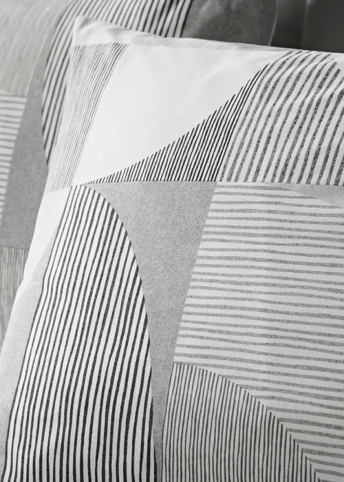 Grey Geometric Linear Duvet Set - Single Image 2