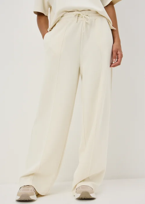 Souluxe Cream Supersoft Wide Leg Co Ord Jogging Bottoms - XS Image 2