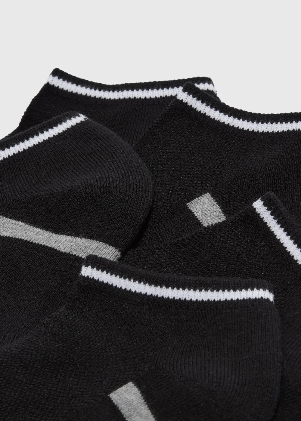 5 Pack Black Athletic Trainer Socks - 6-8.5 Image 2