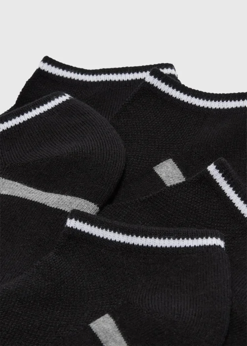 5 Pack Black Athletic Trainer Socks - 6-8.5 Image 2
