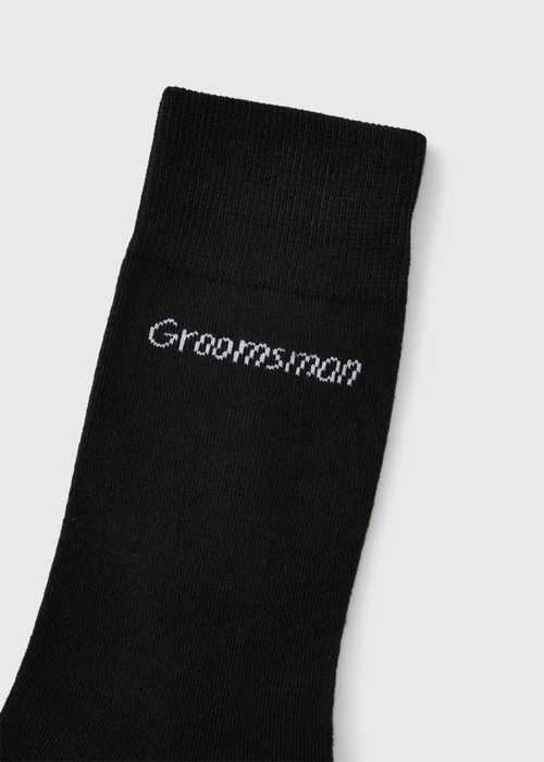 Black Groomsmen Wedding Ankle Socks - Sizes 6 - 8.5 Image 2