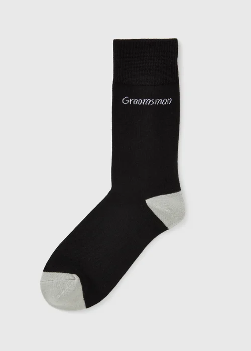 Black Groomsmen Wedding Ankle Socks - Sizes 6 - 8.5 Image 1