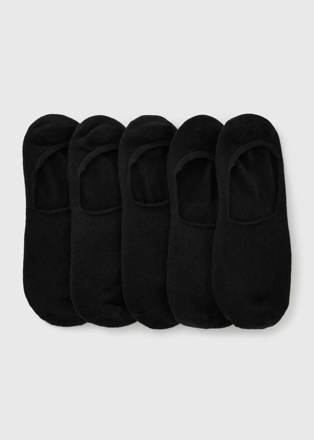 5 Pack Black Invisible Trainer Socks - 6-8.5 Image 1