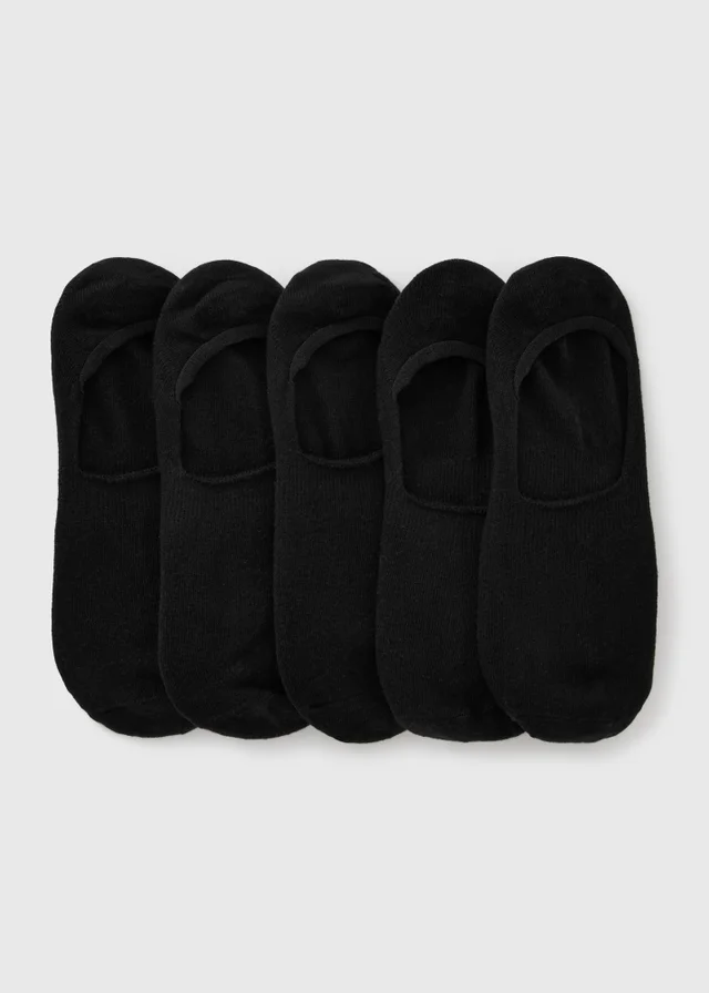 5 Pack Black Invisible Trainer Socks
