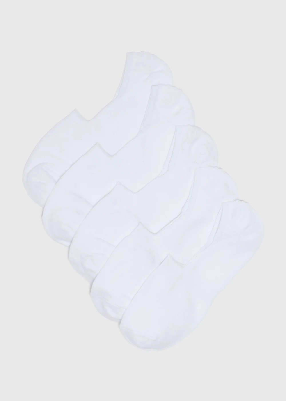5 Pack White Invisible Trainer Socks - Sizes 6 - 8.5 Image 1