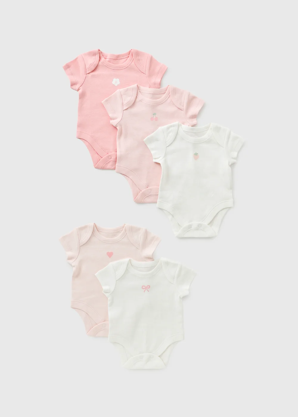 5 Pack Baby Pink Bodysuits (0-23mths) - 9-12 months Image 1