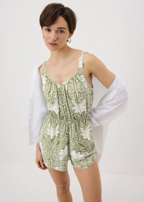 Khaki Paisley Playsuit - 18 Image 1