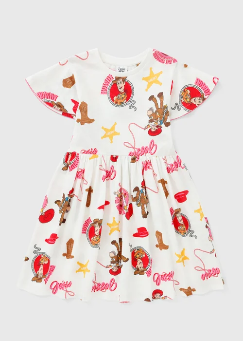 Disney Toy Story Girls White Jessie & Woody Dress (1-7yrs) - 1 half year to 2 Image 1