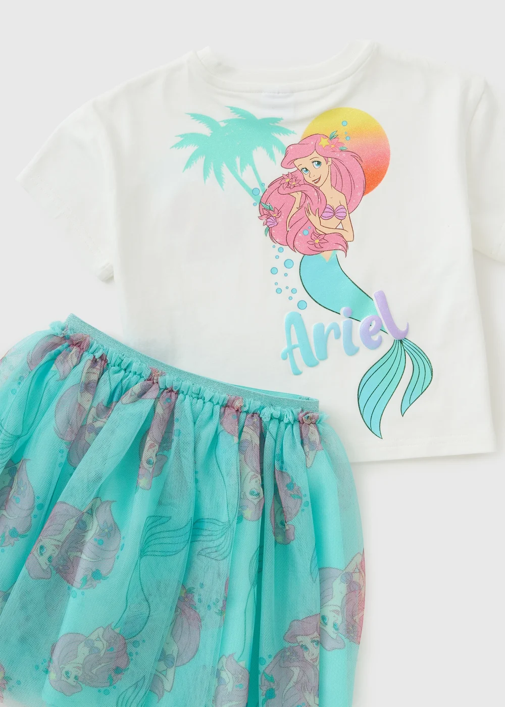 Disney Girls White Ariel Top & Tutu Set (2-8yrs) - 2-3 Yrs Image 2