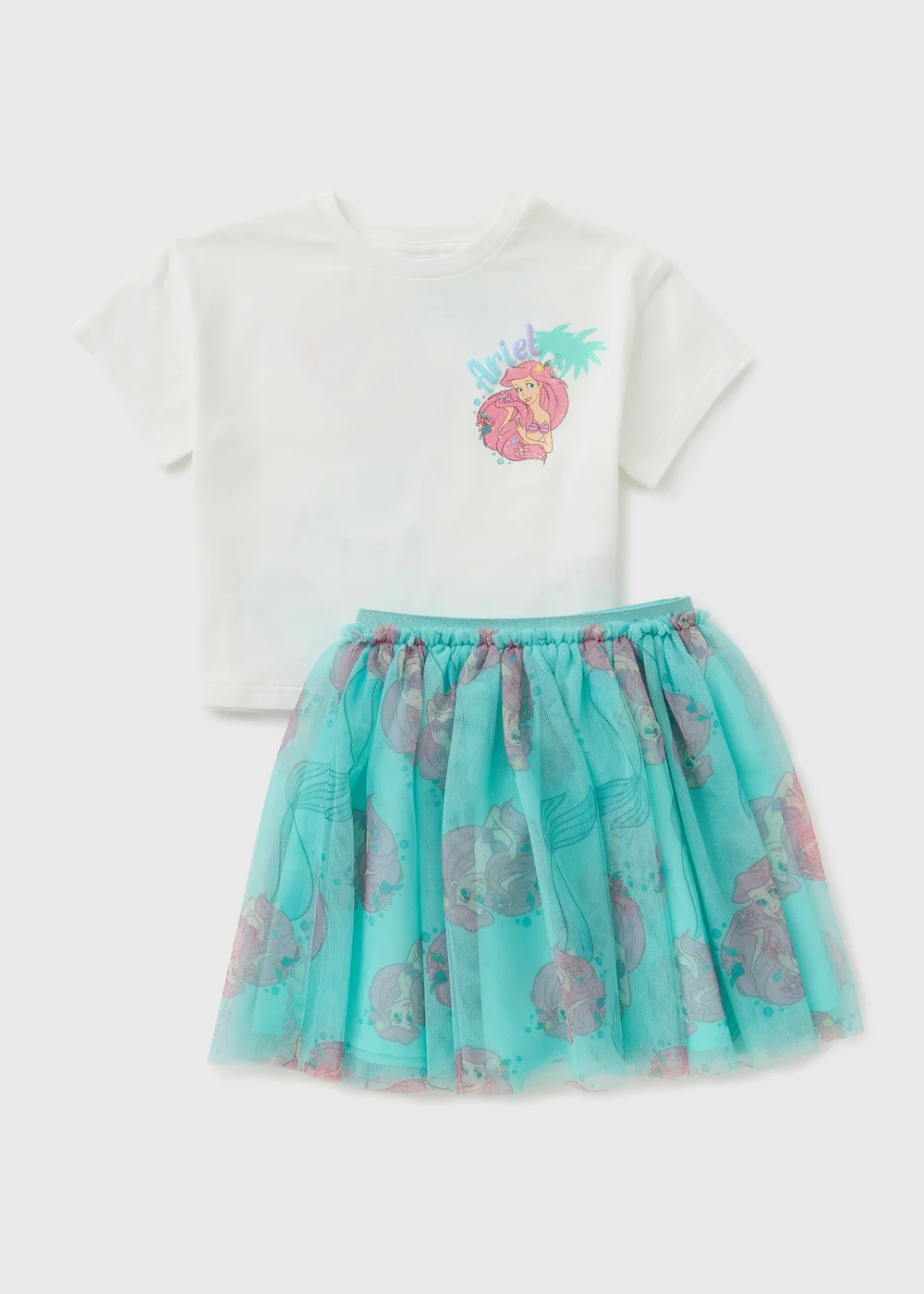Disney Girls White Ariel Top & Tutu Set (2-8yrs) - 2-3 Yrs Image 1