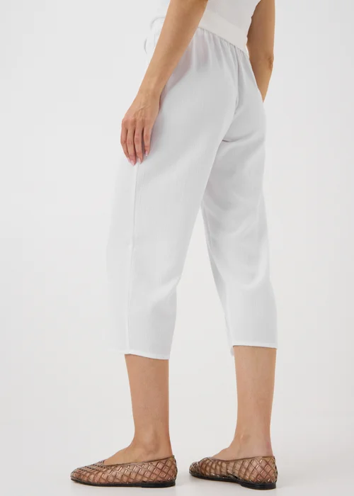 White Cropped Clipper Trousers - 18 Image 2