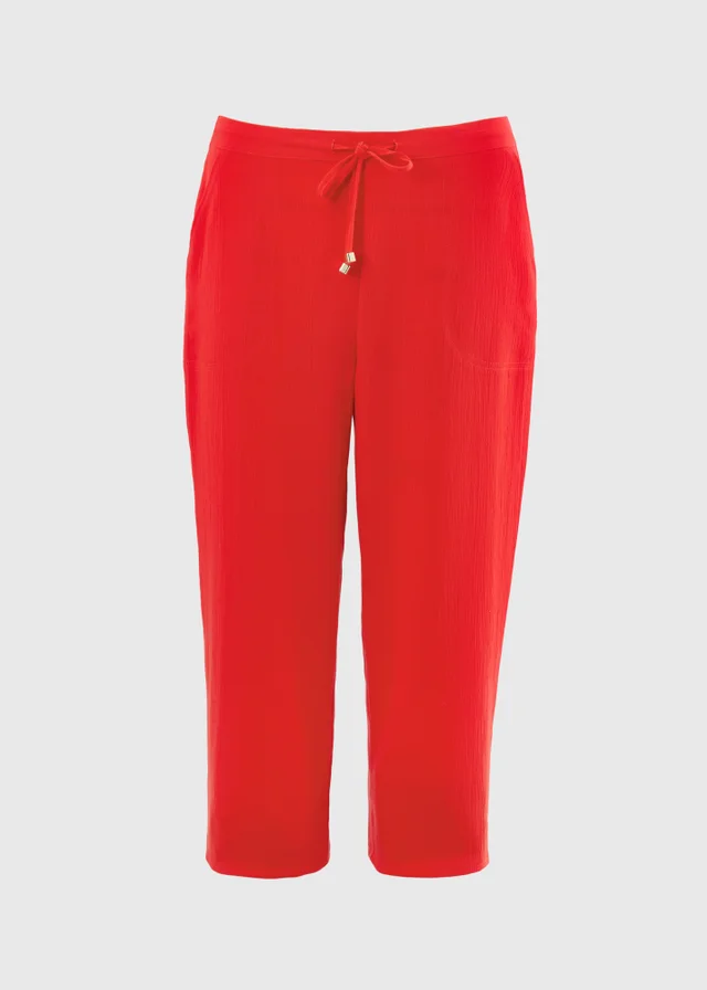 Red Cropped Clipper Trousers
