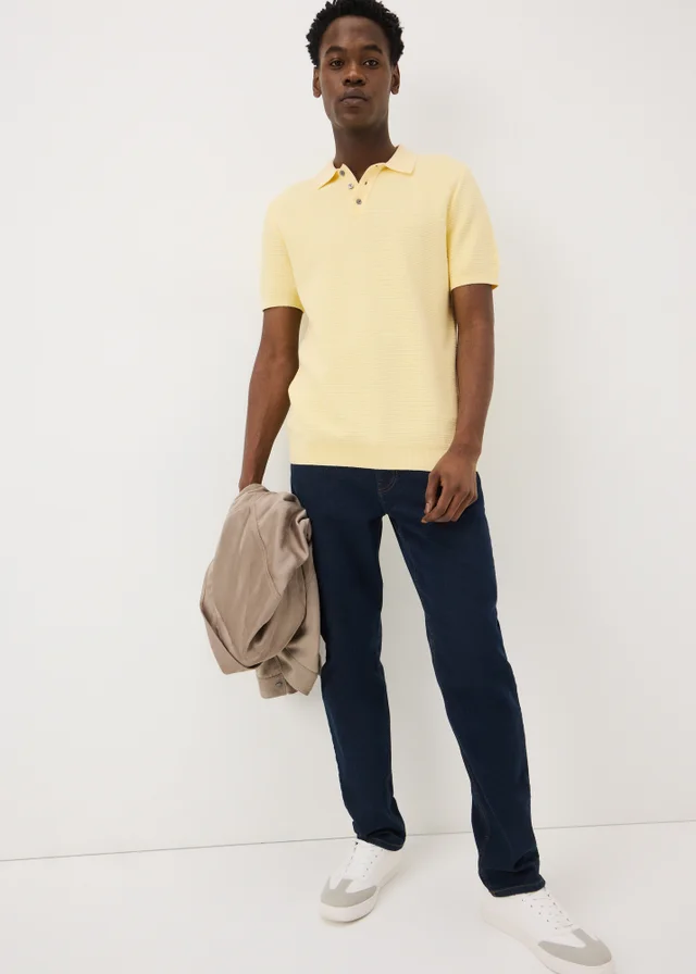 Yellow Texture Smart Polo Shirt