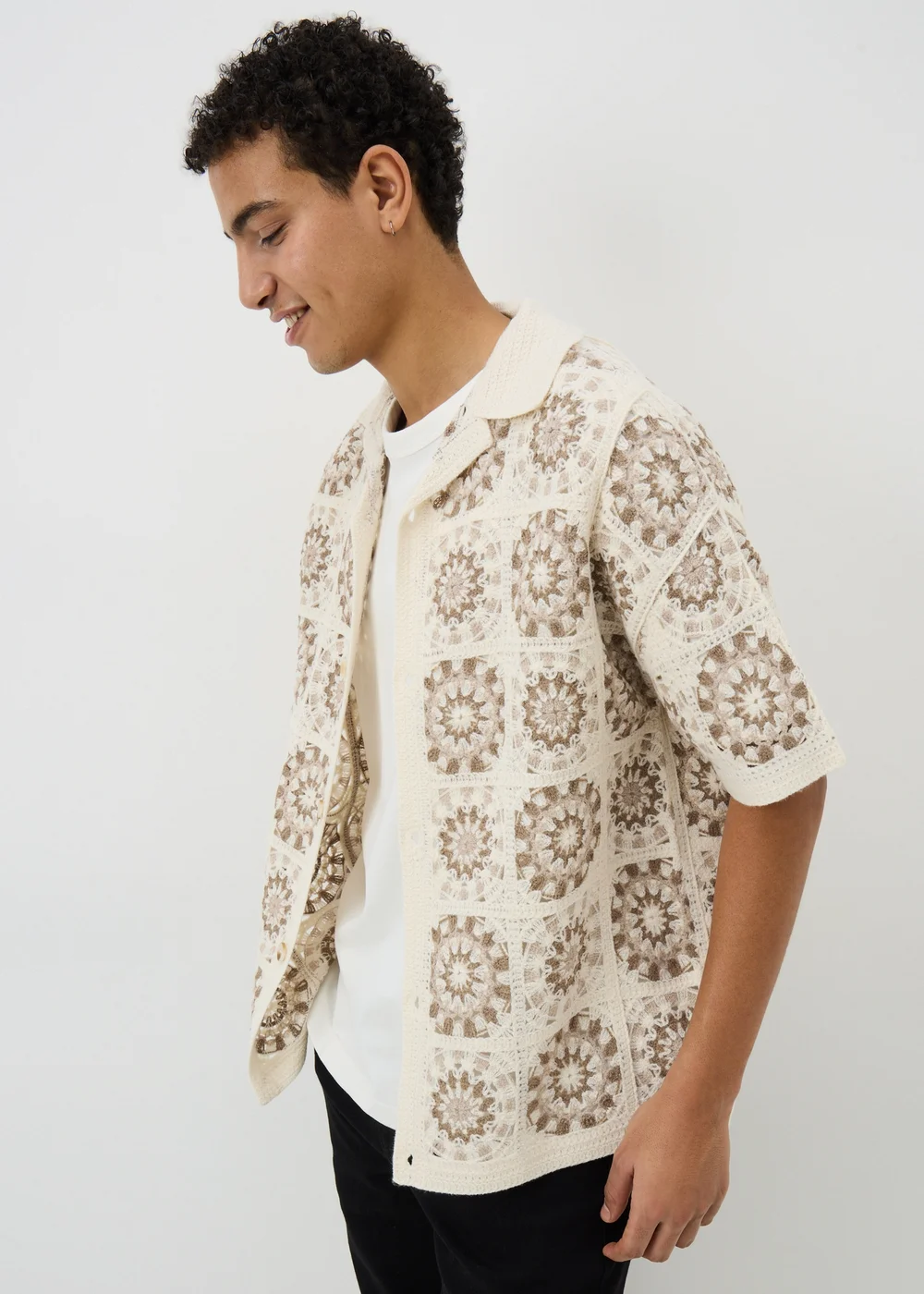 Stone Crochet Shirt - S/M Image 1