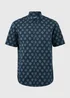 Navy Geometric Oxford Shirt - S Image 4