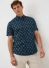 Navy Geometric Oxford Shirt - S Image 1