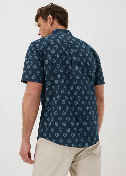 Navy Geometric Oxford Shirt - S Image 3