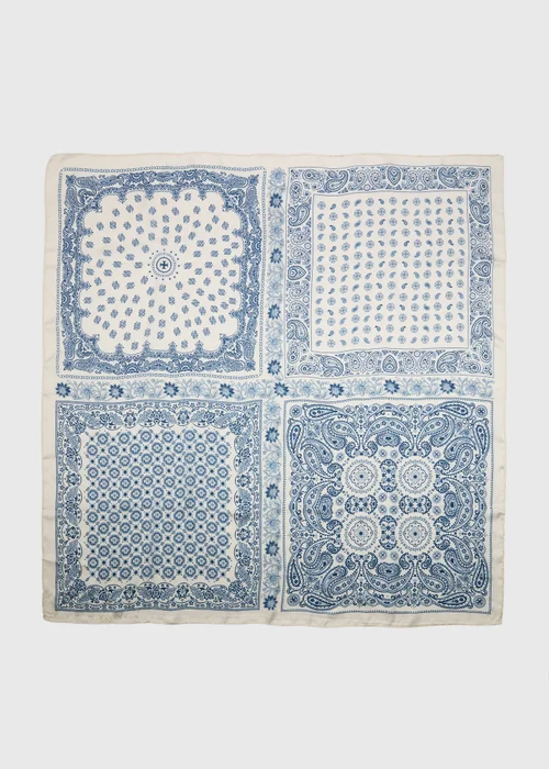 Cream Paisley Satin Scarf - One Size Image 2