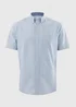 Blue Stripe Short Sleeve Oxford Shirt - S Image 4