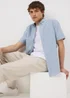 Blue Stripe Short Sleeve Oxford Shirt - S Image 1