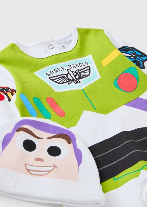 Disney Toy Story Baby Green Buzz Lightyear Sleepsuit & Hat Set (Newborn-12mths) - Up to 1 Month Image 2