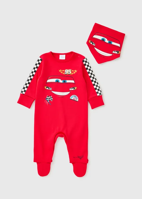 Cars Baby Red Lightning McQueen Sleepsuit & Hat Set (0-23mths) - Up to 1 Month Image 1