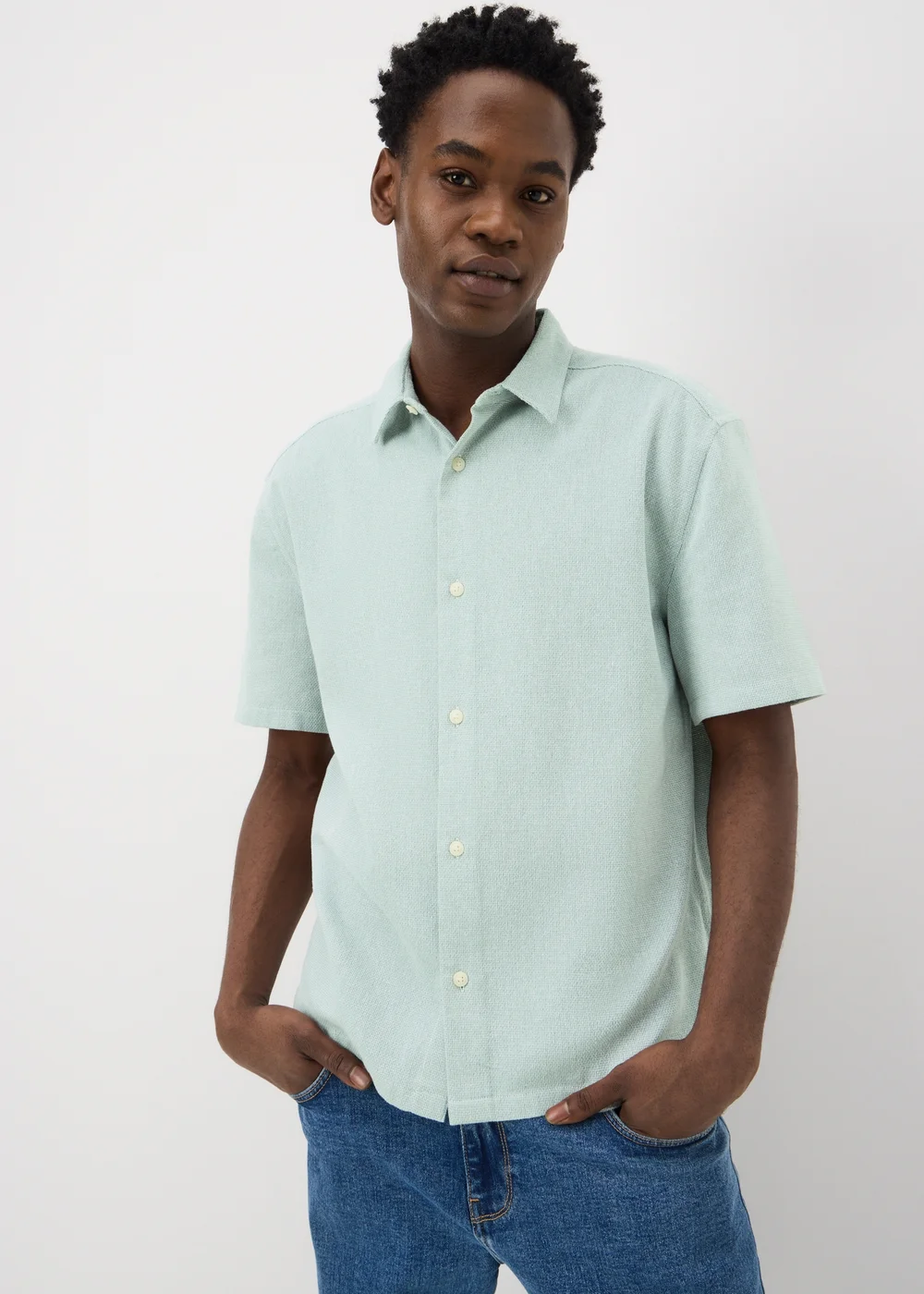 Sage Cheesecloth Regular Fit Shirt - S Image 2