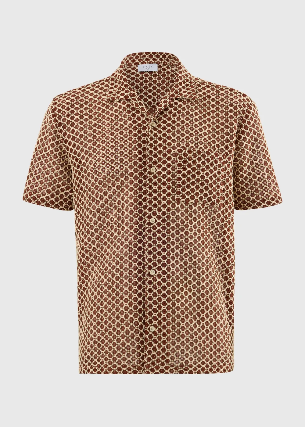 Red Crochet Texture Shirt - S Image 4