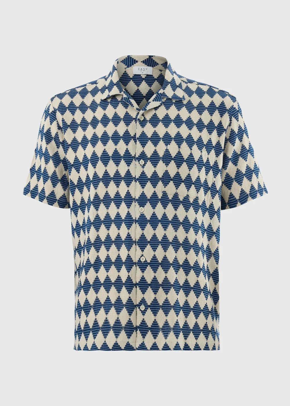 Blue Crochet Diamond Texture Shirt - S Image 4