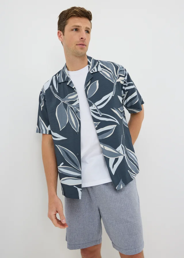 Navy Floral Watercolour Shirt