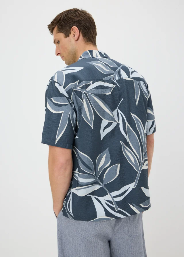 Navy Floral Watercolour Shirt