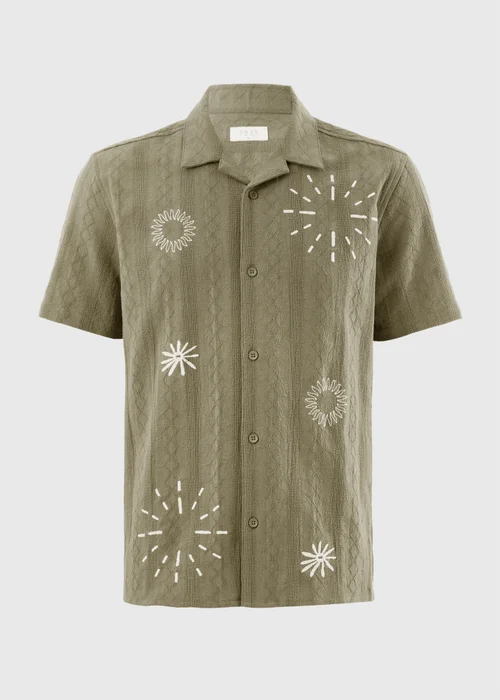 Khaki Embroidery Placement Shirt - L Image 4