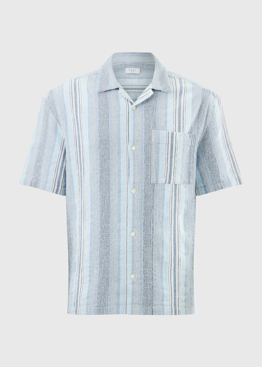 Blue Stripe Texture Dobby Shirt - S Image 1