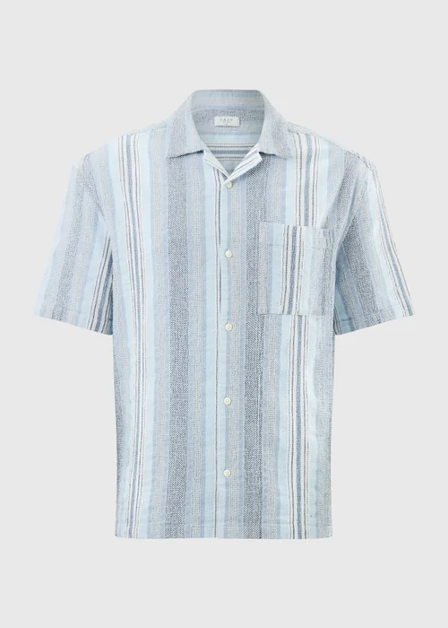 Blue Stripe Texture Dobby Shirt - S Image 4